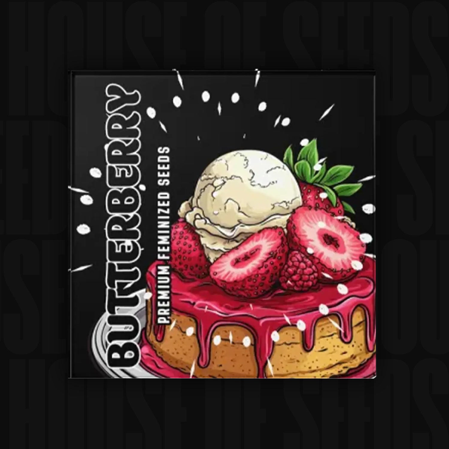 Butterberry von Doja: Kuchen mit Beerensauce, Erdbeeren, Himbeeren und Vanilleeis.