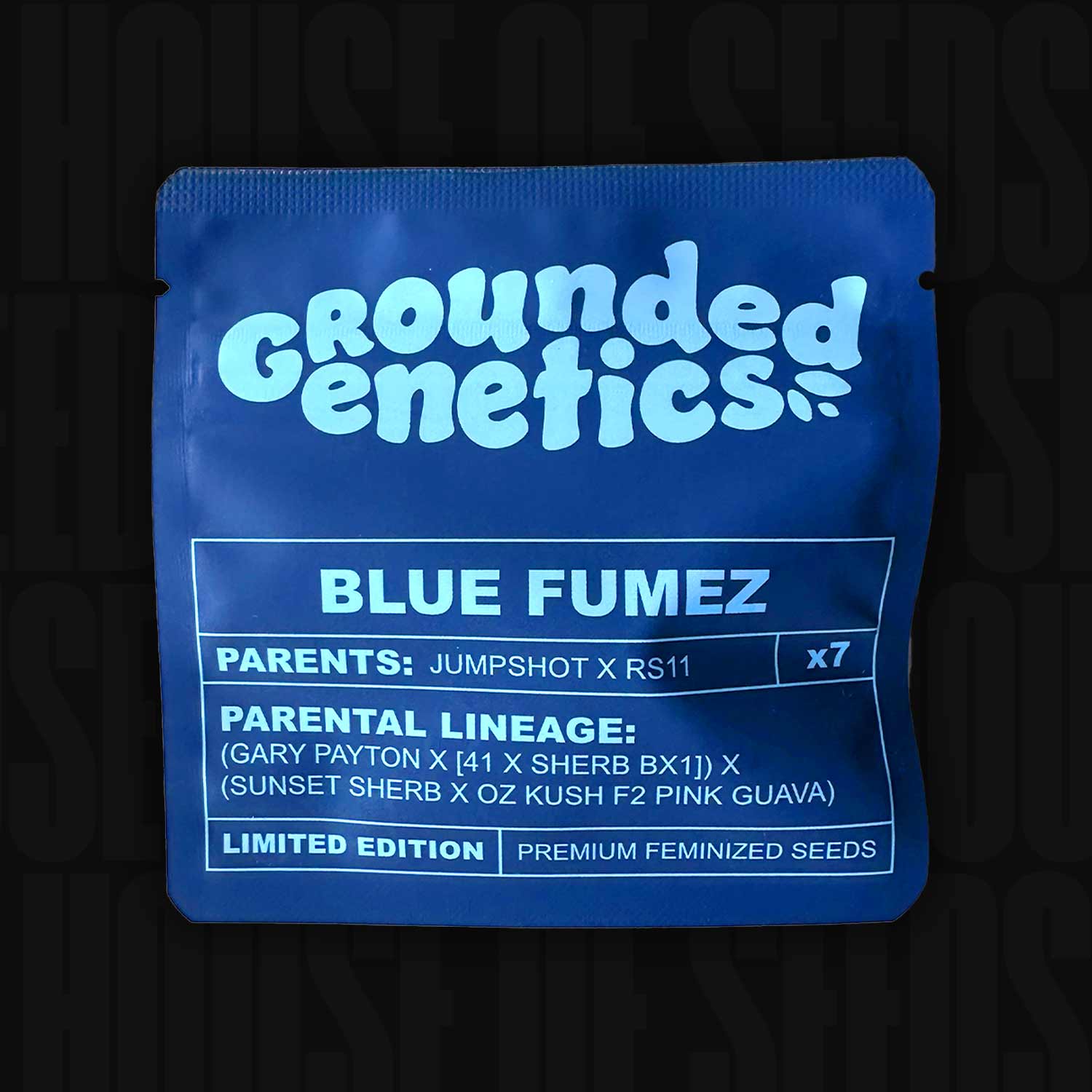 Blaues Grounded Genetics Blue Fumez Paket mit Eltern- und Abstammungsangaben, Limited Edition