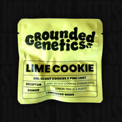 Eine gelbe „Lime Cookies“-Samenpackung von Grounded Genetics mit 7 feminisierten Samen.
