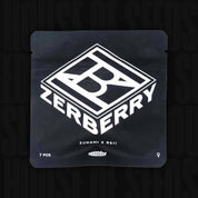 Black Zerberry1 Packung von Grounded Genetics, 7 PCS, geometrisches Logo, Zunami x RS11 auf dem Etikett vermerkt.