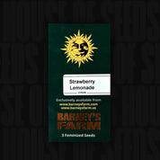 Barney's Farm Strawberry Lemonade-Verpackung mit Sonnenlogo und Text für feminisierte Samen.